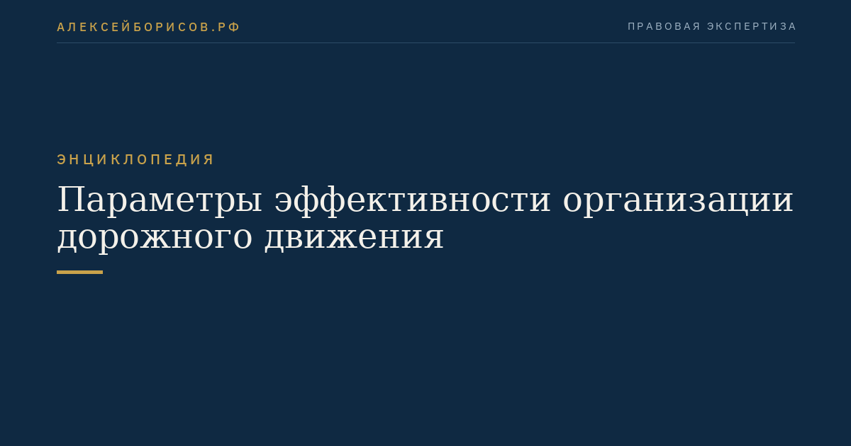 Параметры эффективности организации дорожного движения