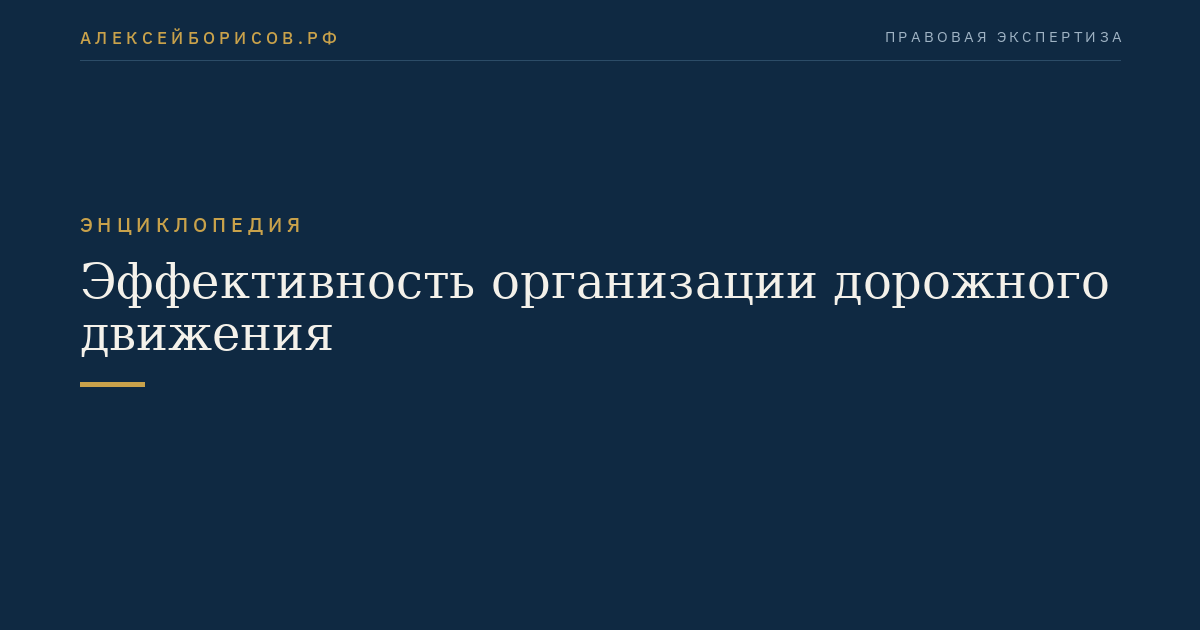 Эффективность организации дорожного движения