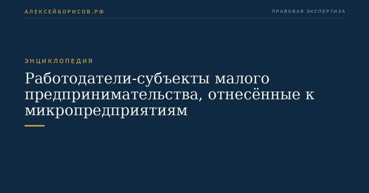 Работодатели-субъекты малого предпринимательства, отнесённые к микропредприятиям