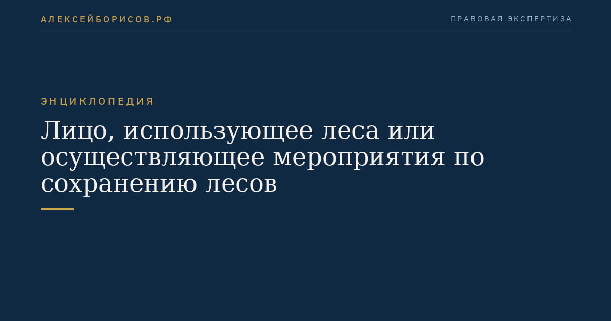 Лицо, использующее леса или осуществляющее мероприятия по сохранению лесов