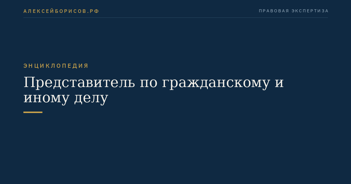Представитель по гражданскому и иному делу