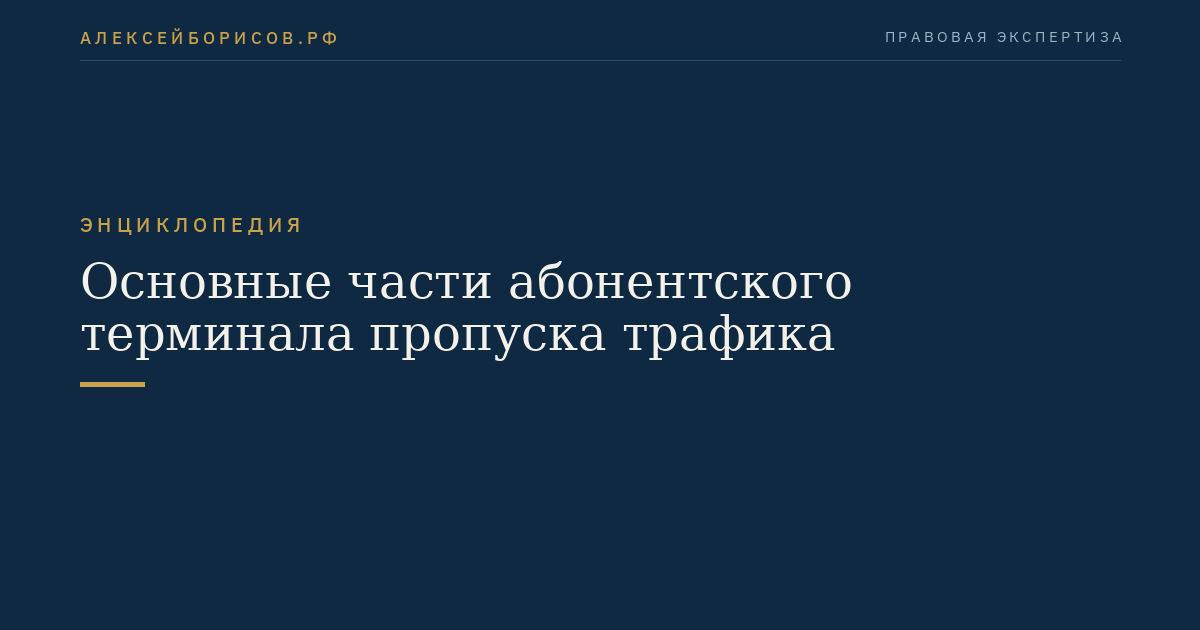 Основные части абонентского терминала пропуска трафика