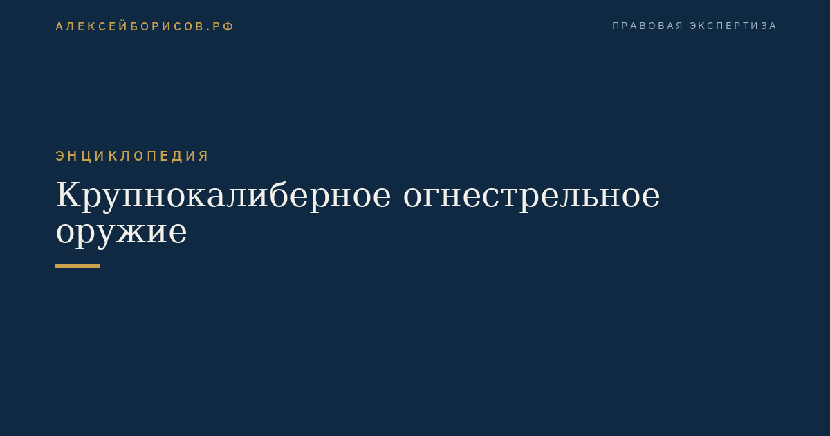 Крупнокалиберное огнестрельное оружие