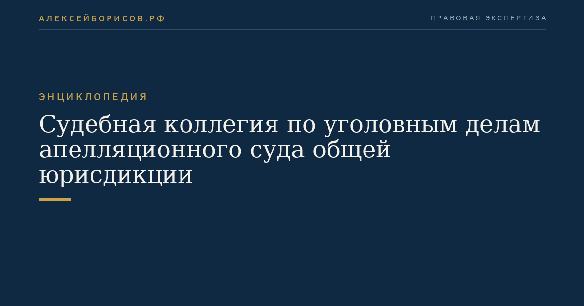 Судебная коллегия по уголовным делам апелляционного суда общей юрисдикции