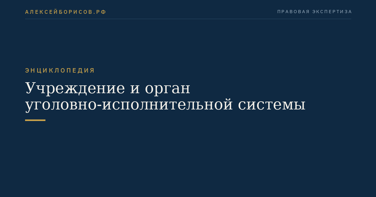 Учреждение и орган уголовно-исполнительной системы
