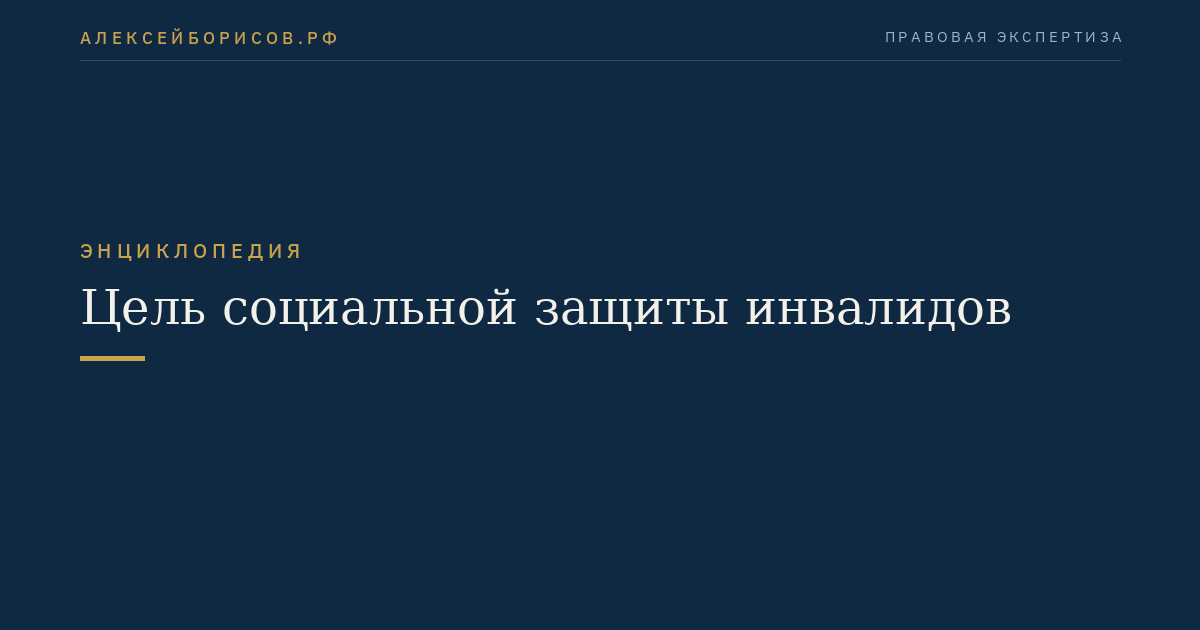 Цель социальной защиты инвалидов