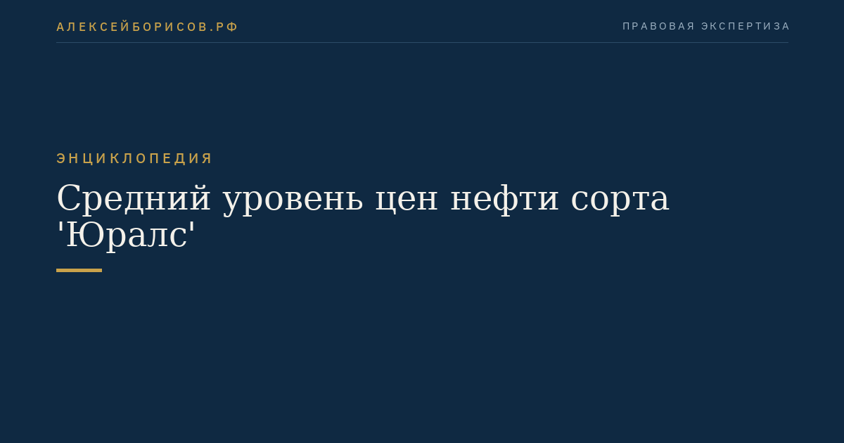 Средний уровень цен нефти сорта 'Юралс'