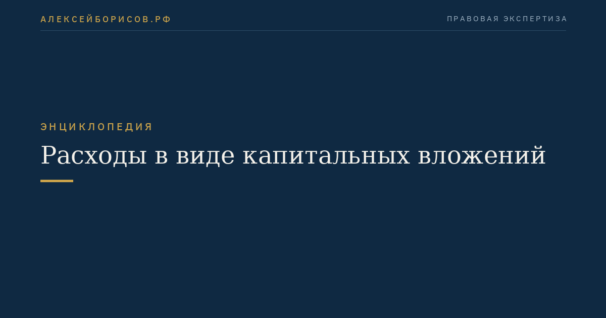 Расходы в виде капитальных вложений