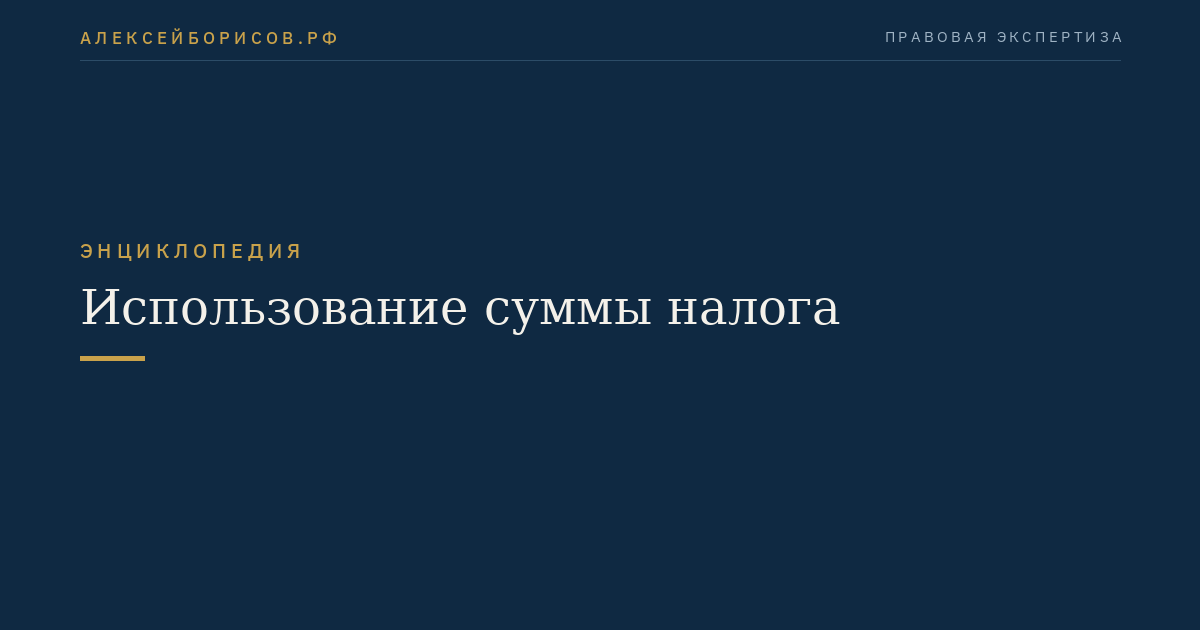 Использование суммы налога