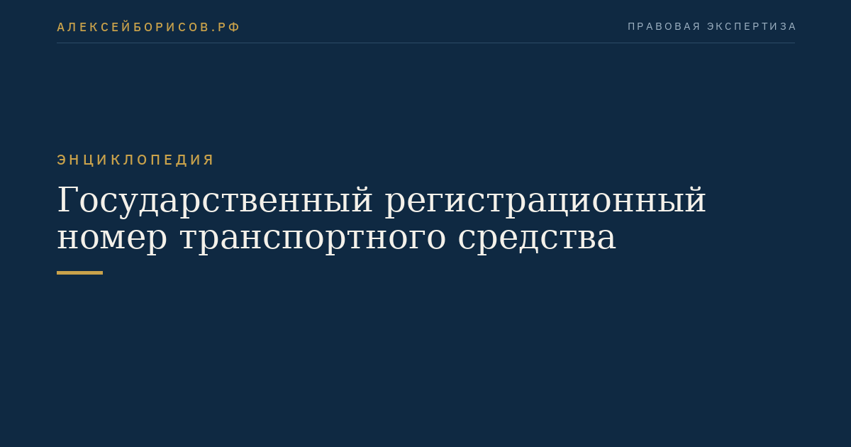 Государственный регистрационный номер транспортного средства