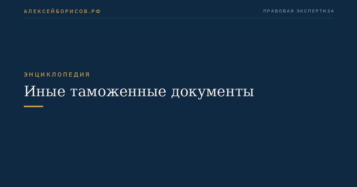 Other customs documents