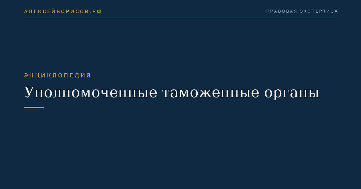 Уполномоченные таможенные органы