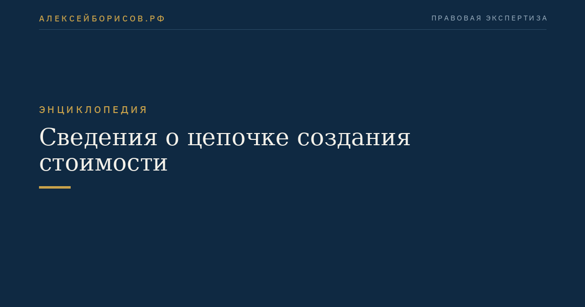 Сведения о цепочке создания стоимости