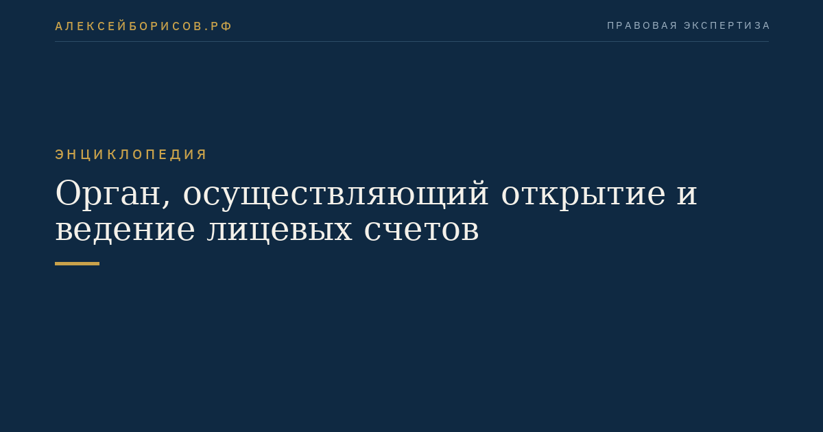 Орган, осуществляющий открытие и ведение лицевых счетов