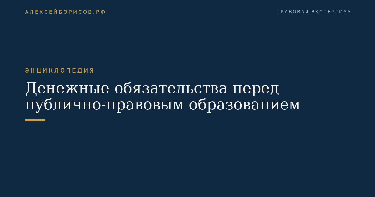 Денежные обязательства перед публично-правовым образованием
