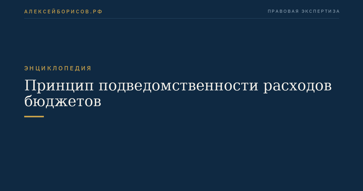 Принцип подведомственности расходов бюджетов