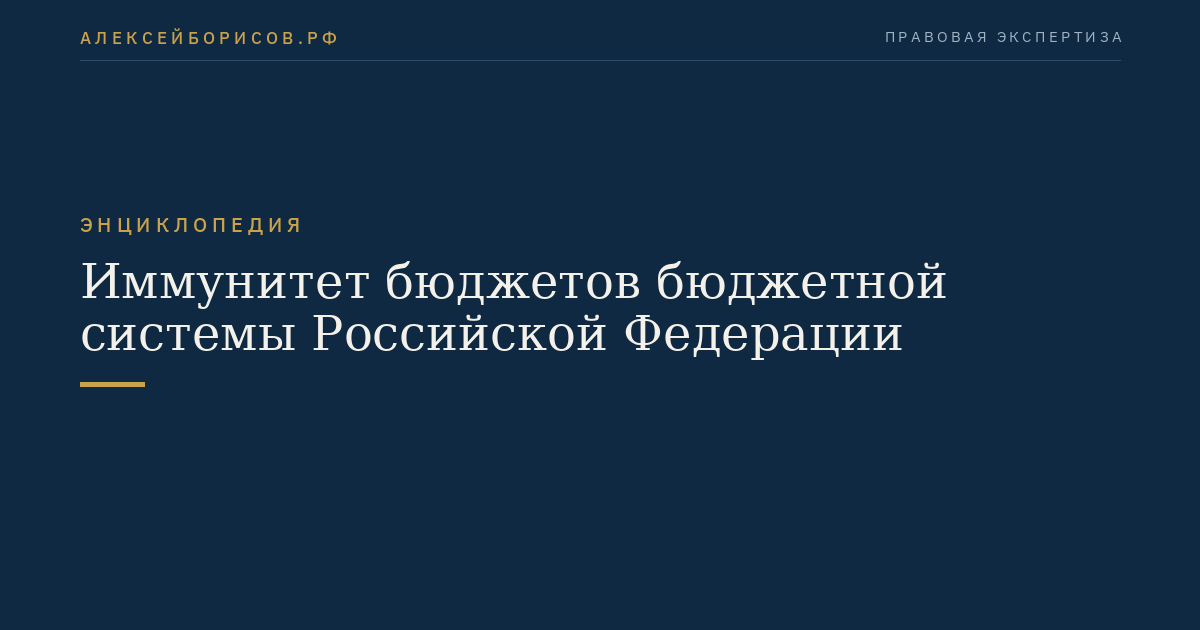 Иммунитет бюджетов бюджетной системы Российской Федерации