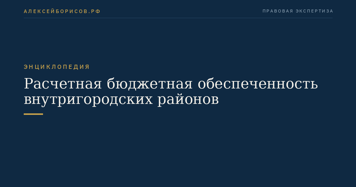 Расчетная бюджетная обеспеченность внутригородских районов