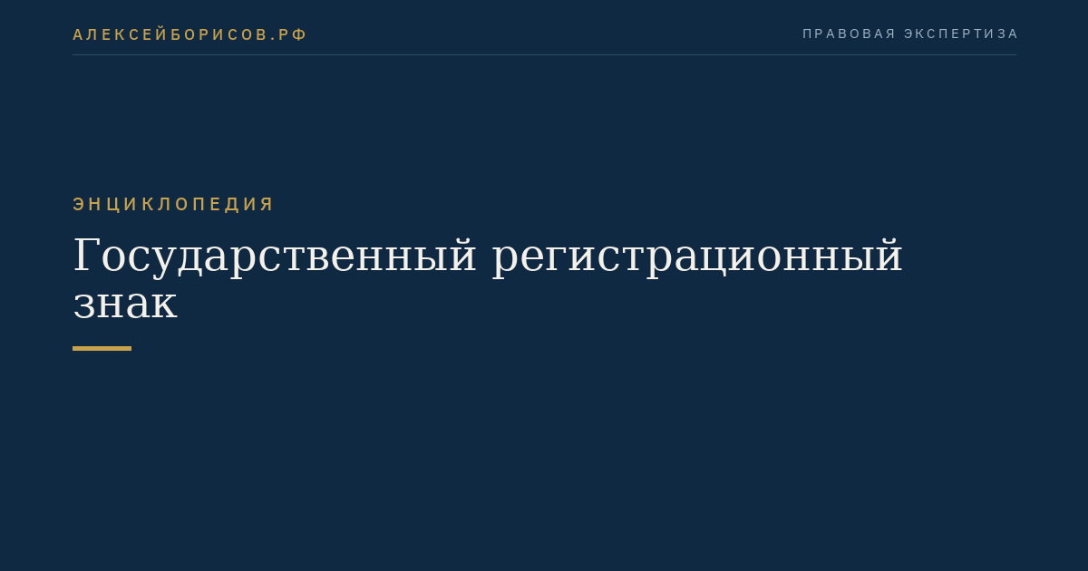 Государственный регистрационный знак