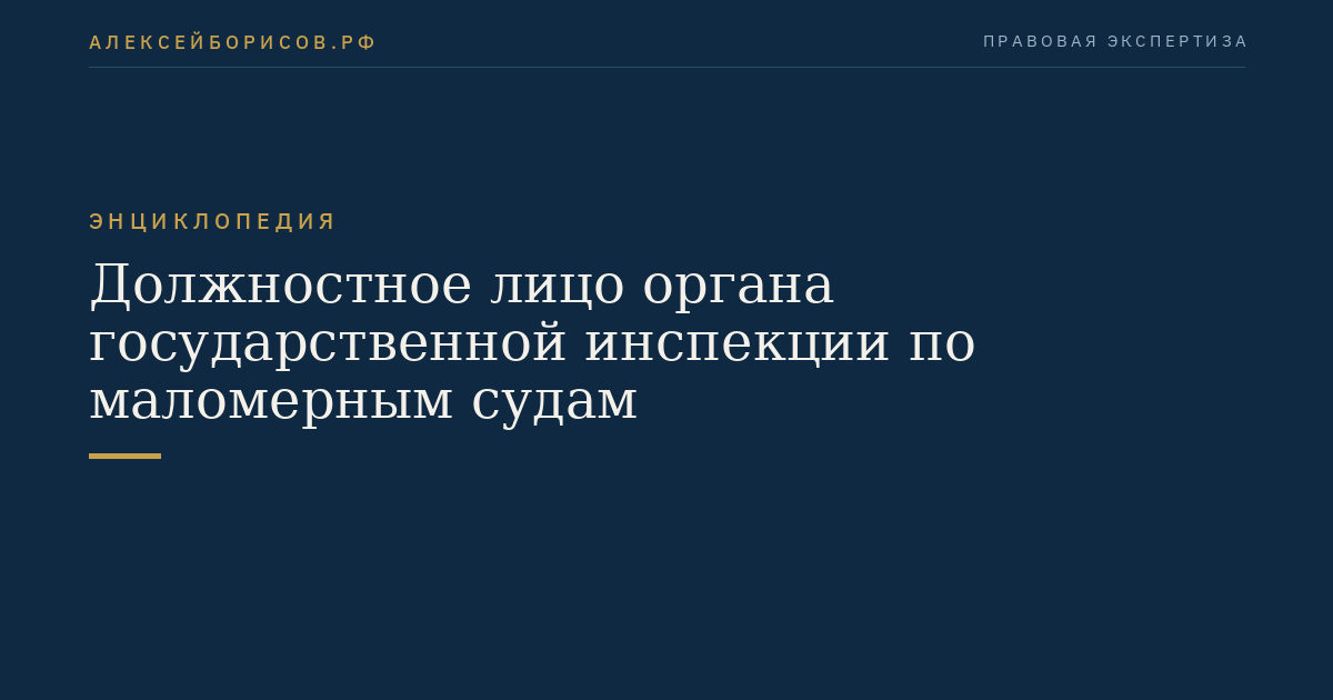 Должностное лицо органа государственной инспекции по маломерным судам