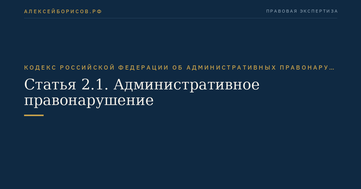 Статья 2.1. Административное правонарушение