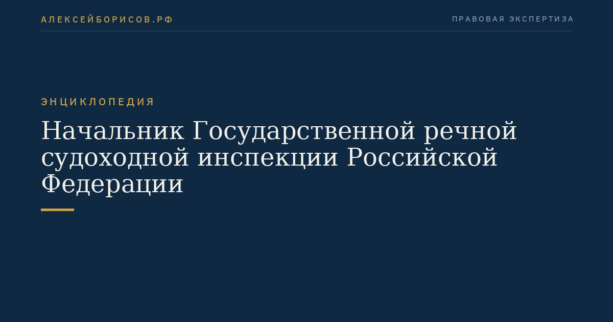 Начальник Государственной речной судоходной инспекции Российской Федерации