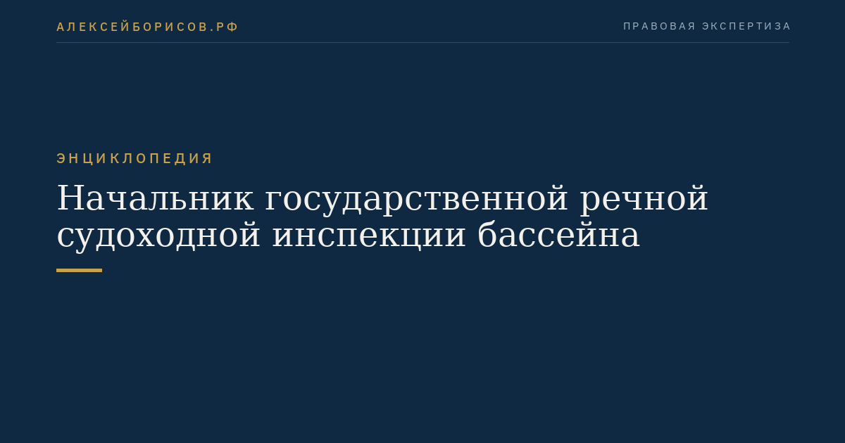 Начальник государственной речной судоходной инспекции бассейна
