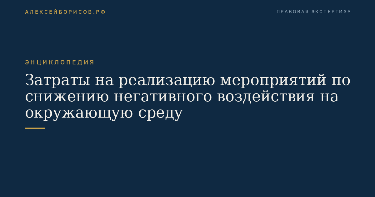 Затраты на реализацию мероприятий по снижению негативного воздействия на окружающую среду