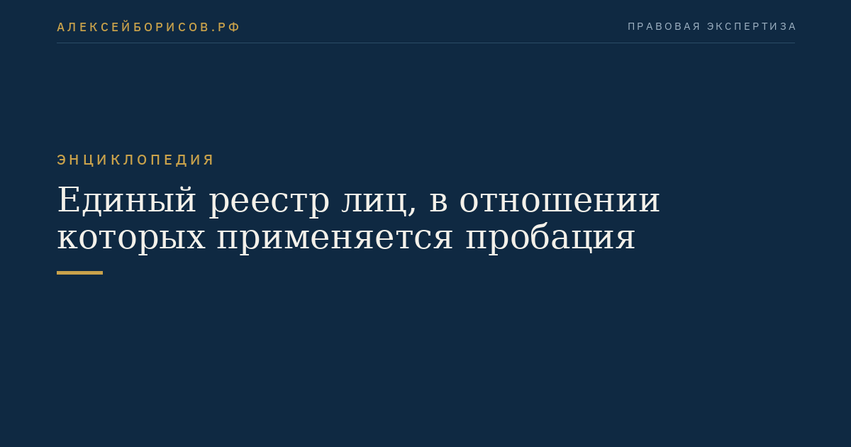 Единый реестр лиц, в отношении которых применяется пробация