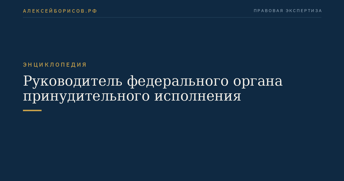 Руководитель федерального органа принудительного исполнения