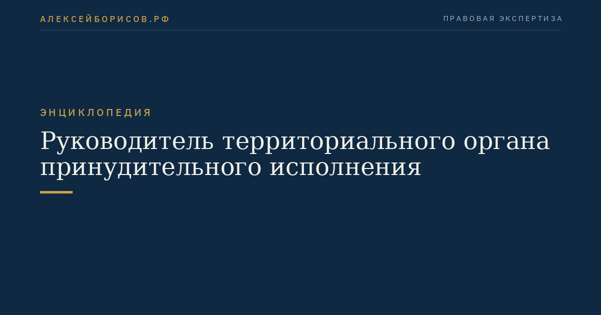 Head of the Territorial Enforcement Authority Office