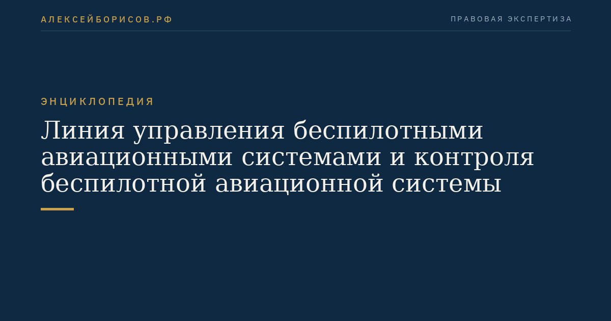 Линия управления беспилотными авиационными системами и контроля беспилотной авиационной системы