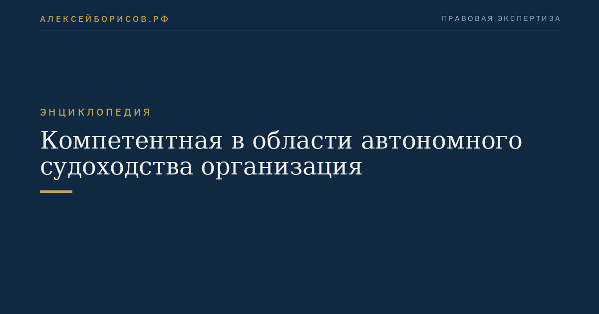 Компетентная в области автономного судоходства организация