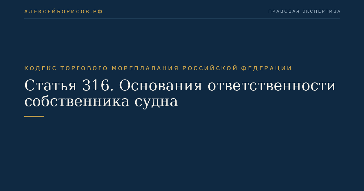 Статья 316. Основания ответственности собственника судна