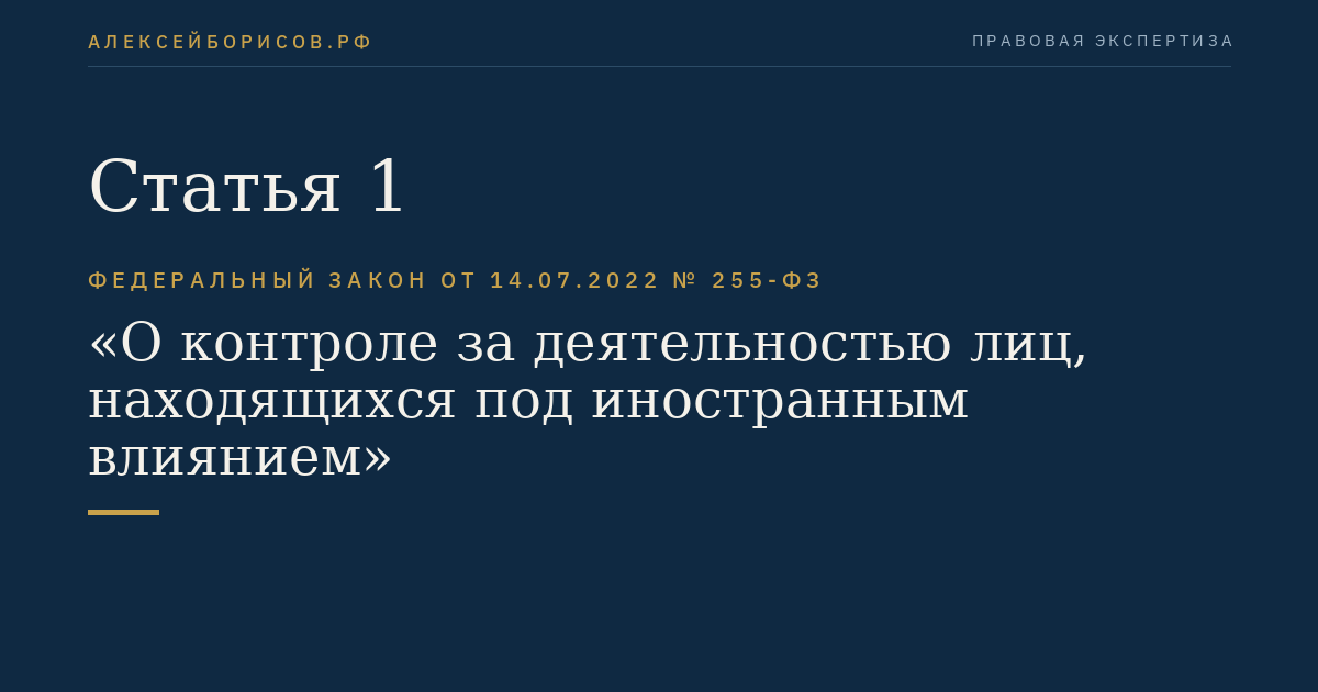 Статья 1