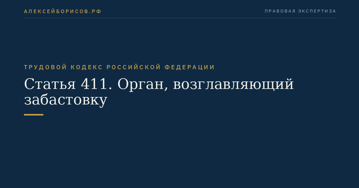 Статья 411. Орган, возглавляющий забастовку