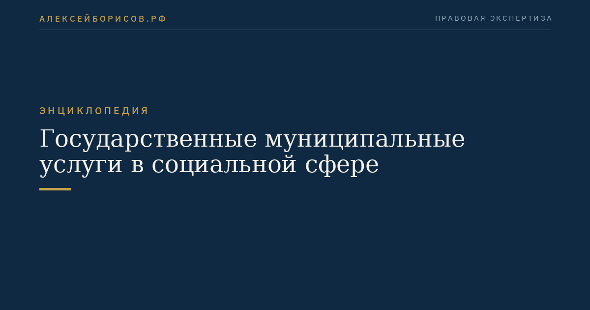 Государственные муниципальные услуги в социальной сфере