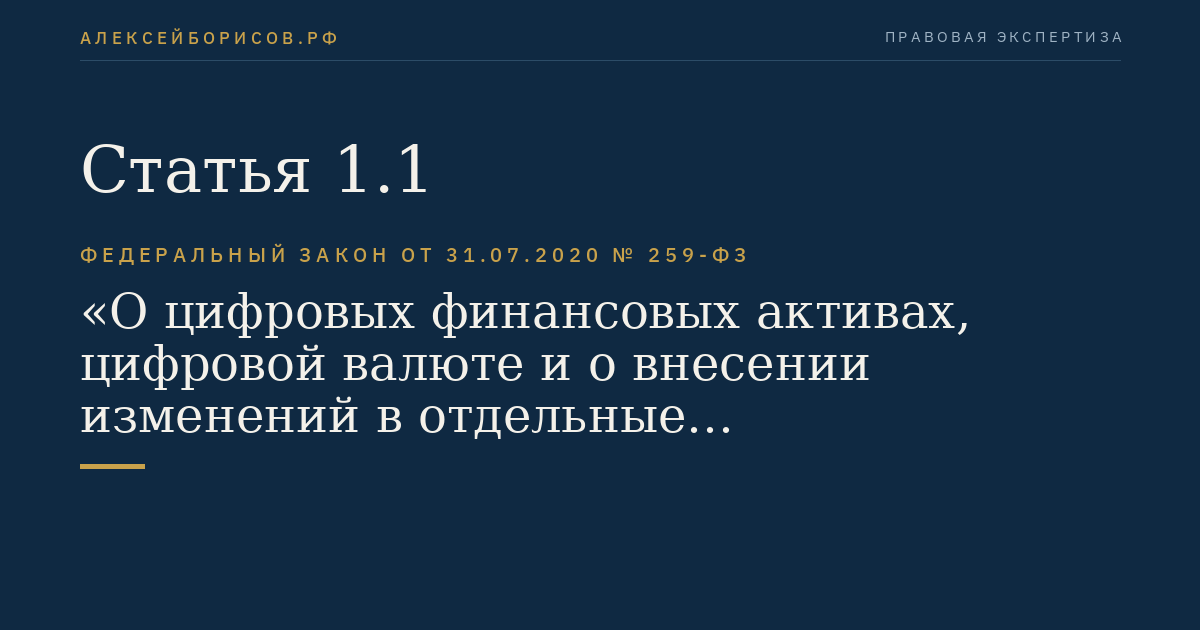 Статья 1.1