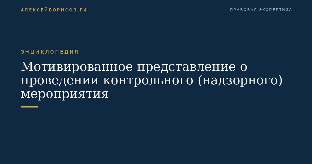 Мотивированное представление о проведении контрольного (надзорного) мероприятия