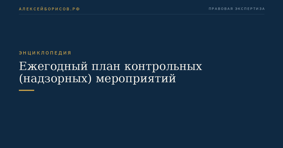 Ежегодный план контрольных (надзорных) мероприятий