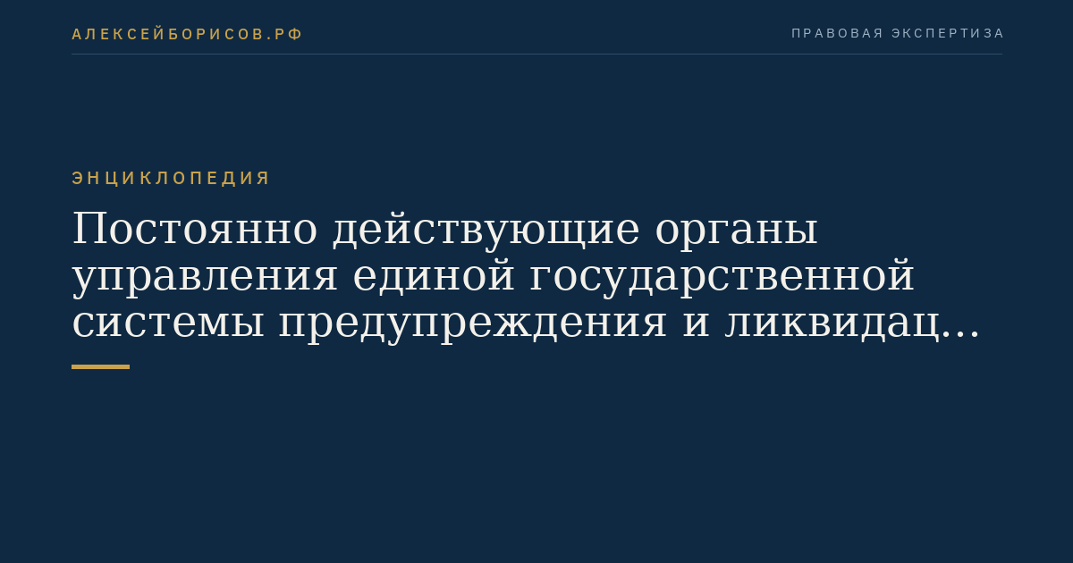 Постоянно действующие органы управления единой государственной системы предупреждения и ликвидации чрезвычайных ситуаций