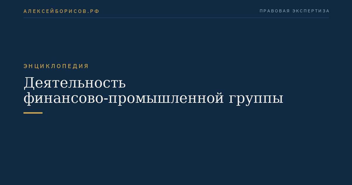 Деятельность финансово-промышленной группы