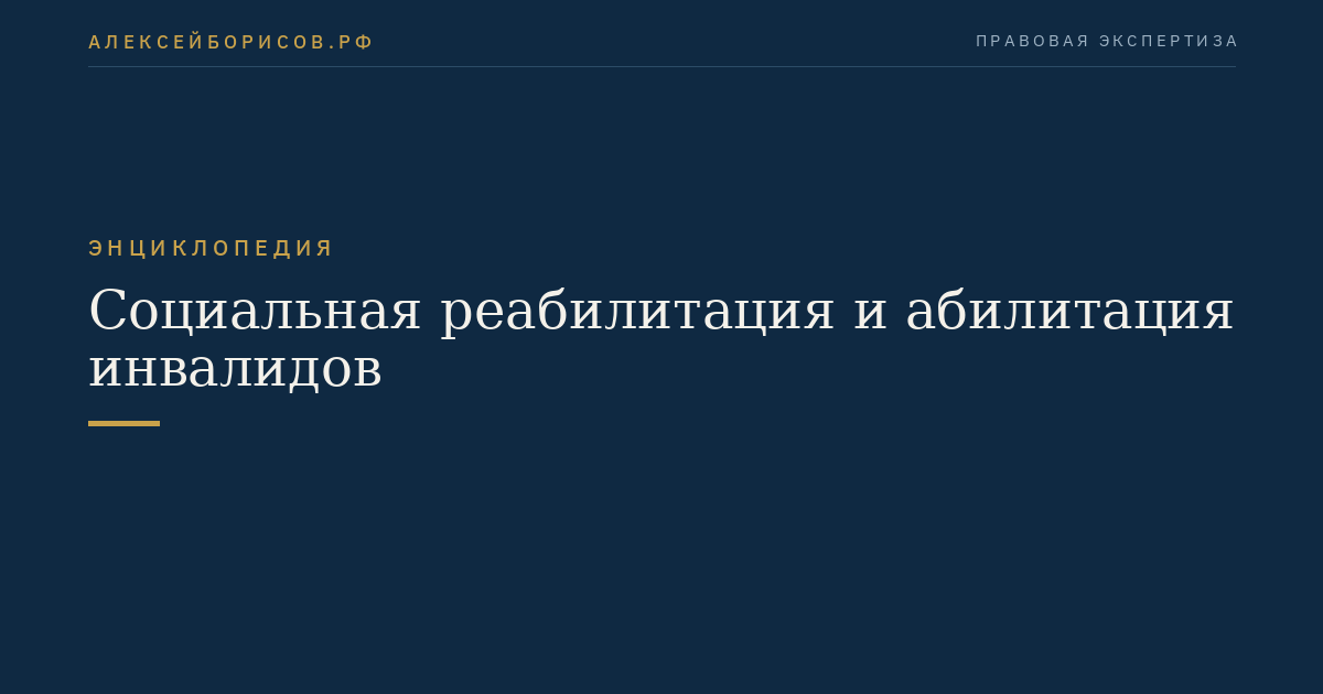 Социальная реабилитация и абилитация инвалидов