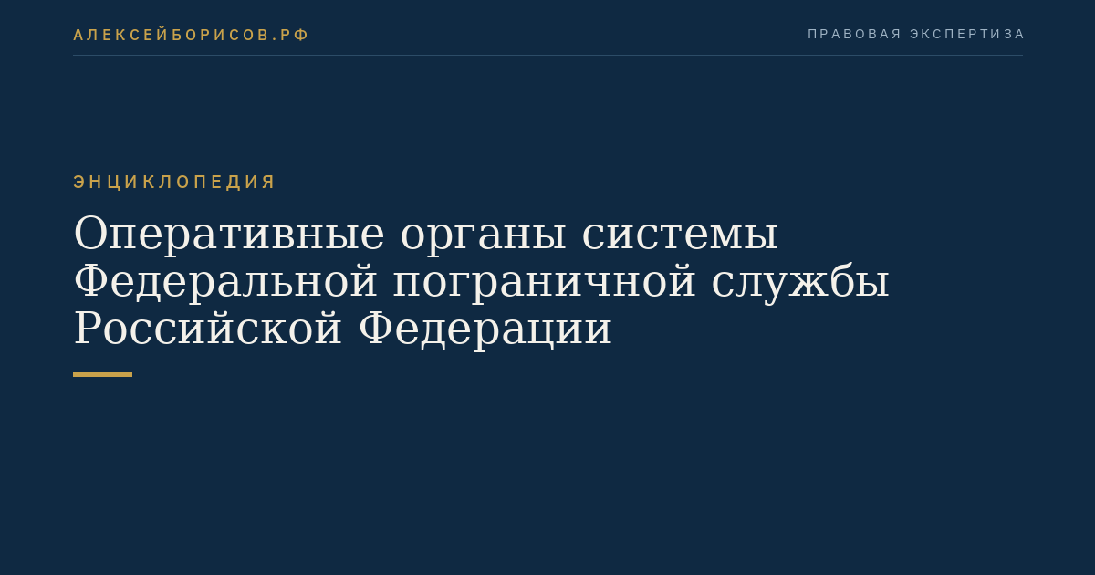 Оперативные органы системы Федеральной пограничной службы Российской Федерации