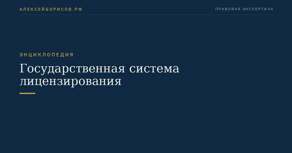 Государственная система лицензирования
