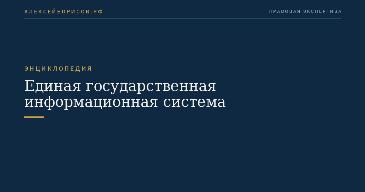 Единая государственная информационная система
