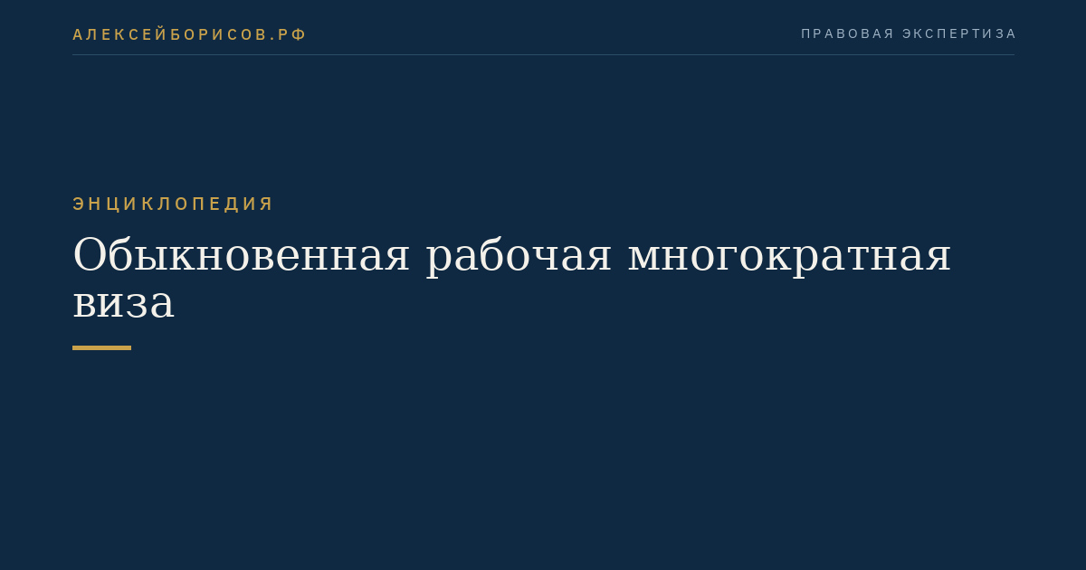 Обыкновенная рабочая многократная виза