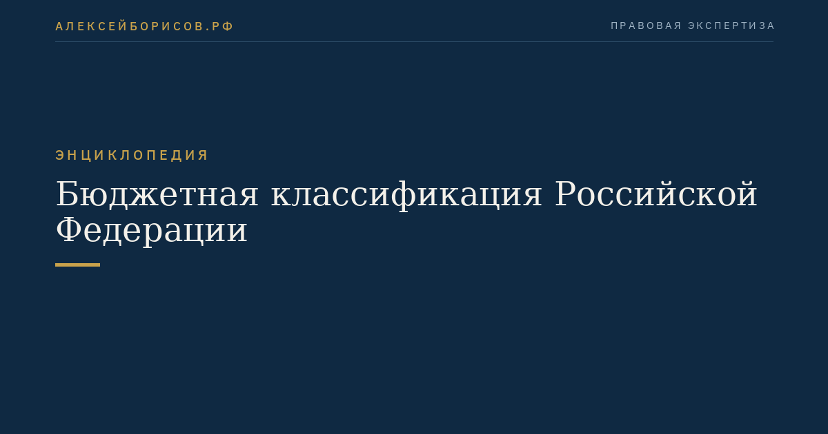 Бюджетная классификация Российской Федерации