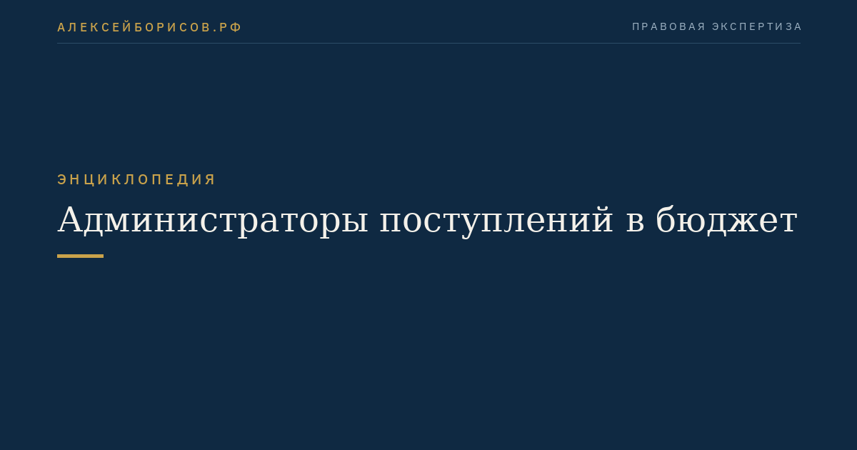 Администраторы поступлений в бюджет