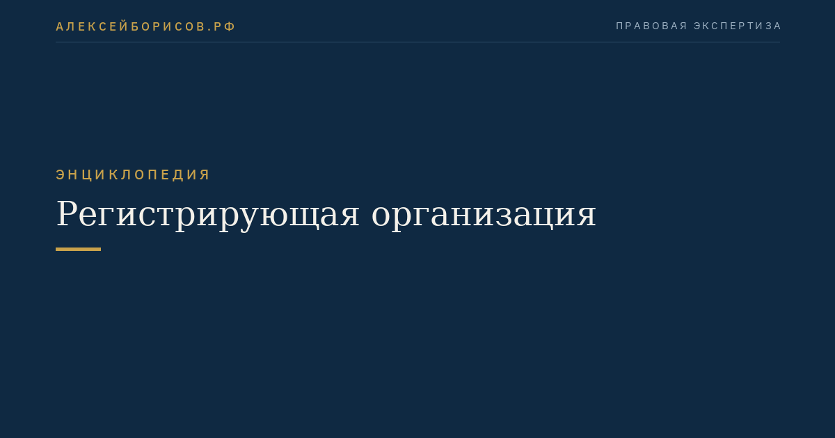 Регистрирующая организация